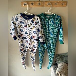Mon Petit Sleep Dinosaur/Construction Footed Pajamas 24M Blue